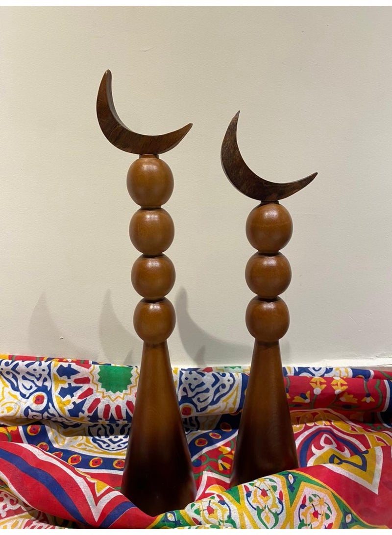 Momentum Ramadan natural wood crescent table top , set of two , Unique and Beautiful - Image 2